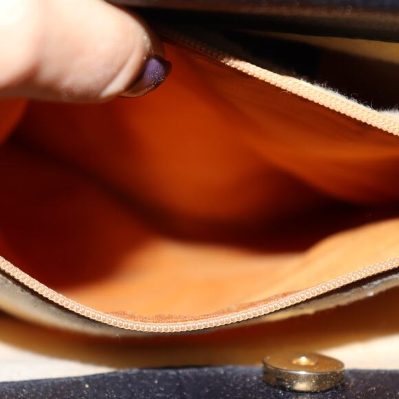 Vintage Gucci Diana Bamboo Handle Tote Bag Navy Suede w/ Custom Handle Shapers - Picture 11 of 11